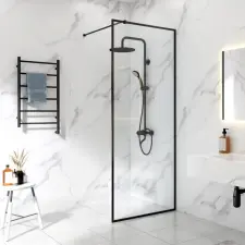 Welland Montana walk-in zuhanyfal 60 x 195 cm - fekete profil kád, zuhanykabin