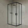 Welland RE-810 zuhanykabin elhúzható ajtóval - 80 x 100 cm - fekete profil