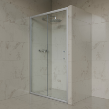 Welland SD-100 elhúzható zuhanyajtó - 100 cm - matt króm profil kád, zuhanykabin