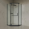 Welland SUS-D-9090 helytakarékos zuhanykabin - 90 x 90 cm - fekete profil