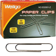 Wellgo HBA0147 Gemkapocs 50mm - Ezüst (100db) gemkapocs, tűzőkapocs