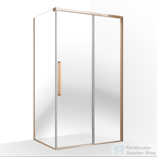 Wellis Clara 120x90 szögletes tolóajtós zuhanykabin Easy Clean bevonattal, brushed rosegold kád, zuhanykabin