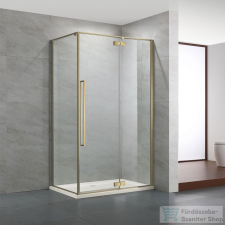 Wellis Mika 120x90 szögletes nyílóajtós zuhanykabin Easy Clean bevonattal, brushed gold kád, zuhanykabin