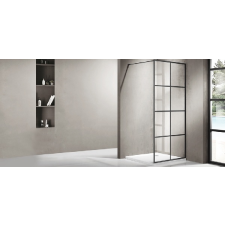  Wellis Tino walk-in 120x100 zuhanyfal - matt fekete kád, zuhanykabin