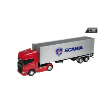 Welly Makett kamion, 1:32, Scania V8 R730, piros és ezüst makett