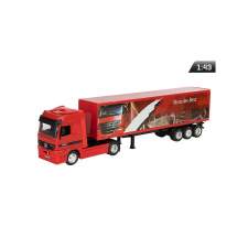 Welly Makett kamion, 1:43, Mercedes pótkocsival, piros makett