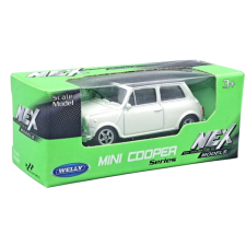 Welly : Mini Cooper 1300 fehér fém kisautó modell 1/64 kreatív és készségfejlesztő