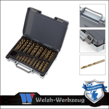 Welzh Werkzeug Csigafúró Klt. HSS Co5 Kobaltos - műanyag kofferben - 170 részes (2013-WW) fúrószár