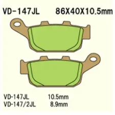 Wesrah VD-147/2JL fékbetét Wesrah Futómű és fék alkatrészek Fékbetétek (tárcsafék) egyéb motorkerékpár alkatrész