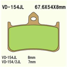 Wesrah VD-154/2JL fékbetét Wesrah Futómű és fék alkatrész Fékbetét (tárcsafék) egyéb motorkerékpár alkatrész