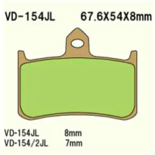 Wesrah VD-154RJL fékbetét Wesrah  Futómű és fék alkatrészek Fékbetétek (tárcsafék) egyéb motorkerékpár alkatrész