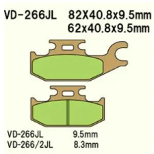 Wesrah VD-266/2JL fékbetét Wesrah Futómű és fék alkatrészek Fékbetétek (tárcsafék) egyéb motorkerékpár alkatrész