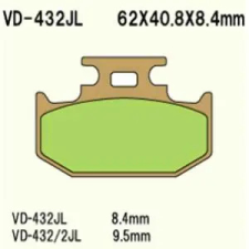 Wesrah VD-432/2JL fékbetét Wesrah  Futómű és fék alkatrészek Fékbetétek (tárcsafék) egyéb motorkerékpár alkatrész