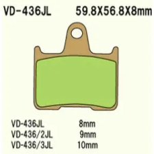 Wesrah VD-436JL fékbetét Wesrah Futómű és fék alkatrészek Fékbetétek (tárcsafék) egyéb motorkerékpár alkatrész