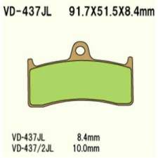 Wesrah VD-437JL (FA424) fékbetét Wesrah Futómű és fék alkatrész Fékbetét (tárcsafék) egyéb motorkerékpár alkatrész