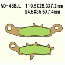 Wesrah VD-438JL (FA349, FA258) Fékbetét Wesrah Futómű és fék alkatrész Fékbetét (tárcsafék) egyéb motorkerékpár alkatrész