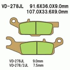 Wesrah VESRAH VD-278JL fékbetét Wesrah Futómű és fék alkatrész Fékbetét (tárcsafék) egyéb motorkerékpár alkatrész