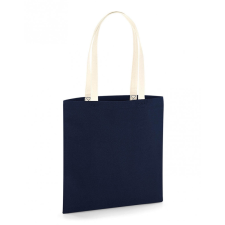 Westford Mill Uniszex organikus bevásárló táska Westford Mill EarthAware™ Organic Bag for Life - Contrast Handle Egy méret, Naturál/French Sötétkék (navy) kézitáska és bőrönd
