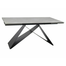  Westin Diamond Ceramic Bővíthető Üvegasztal Krém Matt Fekete Vázzal bútor