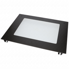 WHIRLPOOL - INDESIT 596x452 mm Üveg, ajtó, külső, fekete, (eredeti) WHIRLPOOL / INDESIT tűzhely beépíthető gépek kiegészítői