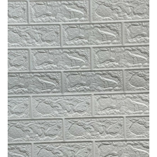 White Brick - Fehér tégla szivacsos öntapadós 3d falmatrica tapéta, díszléc és más dekoráció