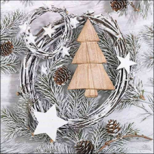 White Christmas papírszalvéta 33x33cm, 20db-os papírárú, csomagoló és tárolóeszköz