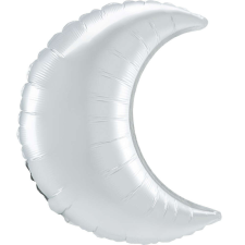  White szatén hold fólia lufi 43 cm party kellék