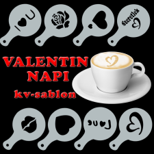 Wide World Kft Kávé sablon Valentin-napra (8db) kisháztartási gépek kiegészítői