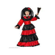 Widmann Piros-fekete csíkos lány jelmez 116-os méretben jelmez