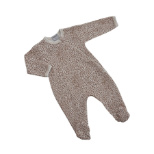 Wikids Hosszú ujjú cipzáros pamut rugi - Bézs Zsiráf Foltos - 62 rugdalózó