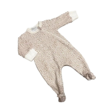 Wikids Hosszú ujjú cipzáros pamut rugi - Fehér/Zsiráf Pöttyös - 50 rugdalózó