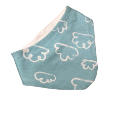 Wikids pamut baba sál/nyálkendő 2:1 - Kék/Fehér Felhős 1-2 éves babasapka, sál