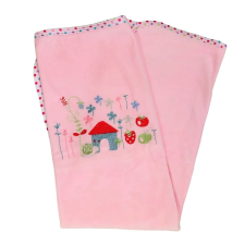 Wikids Plüss 2 rétegű takaró - Rózsaszín hímzett 70x90 babaágynemű, babapléd