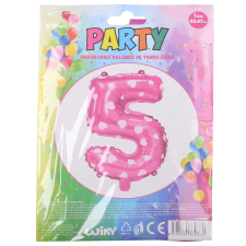 Wiky Lufi szívekkel rózsaszín szám:5 party kellék