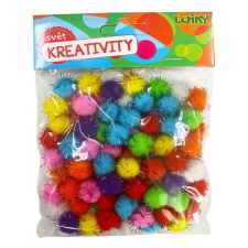 Wiky Színes plüss pom pom csillogó 80db/1,5cm kreatív és készségfejlesztő