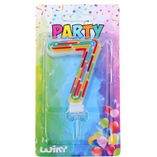 Wiky Tortagyertya csíkos szám : 7 party kellék