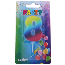 Wiky Tortagyertya szivárvány szám : 8 party kellék