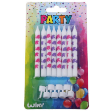 Wiky Tortagyertya tartókkal 8db Egyszarvú motívum party kellék