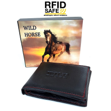 Wild Horse nyomott logós, fekete, piros tűzéses, szabadon pénztárca 2-84 piros varrott pénztárca