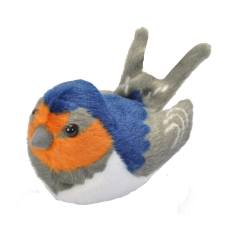  Wild Republic Fecske madár plüss játék, hanggal, 15 cm, szürke plüssfigura