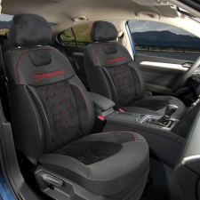  WildTrack autósüléshuzat-szett, eko-bőr textillel, univerzális, első-hátsó, fekete-piros gyerekülés huzat, betét