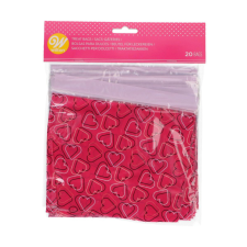 Wilton visszazárható Valentin-napi tasak, pink, szívek, 20db sütés és főzés