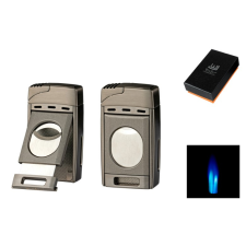 WinJet Premium dupla szúrólángos szivar öngyújtó beépített szivarvágóval - antracit öngyújtó