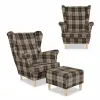  Winston Karosszék Lábtartóval Family Furniture Barna Rácsos