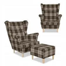 Winston Karosszék Lábtartóval Family Furniture Barna Rácsos bútor