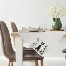  Wiosna húsvéti asztalterítő Fehér 85x85 cm lakástextília