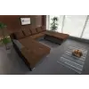  Wixy Giga u alakú kanapé mély földszürke és havannabarna színben 405 x 225 cm fantasztikus nagy fekvőfelülettel