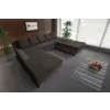  Wixy Giga u alakú kanapé mély földszürke és mély mályvabarna színben 345 x 205 cm fantasztikus nagy fekvőfelülettel