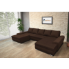  Wixy U Form Sötét mahagóni ágyazható ülőgarnitúra csábító 200x405cm méretben