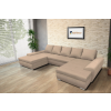  Wixy U Form Világos fahéj ágyazható ülőgarnitúra csábító 184x345cm méretben